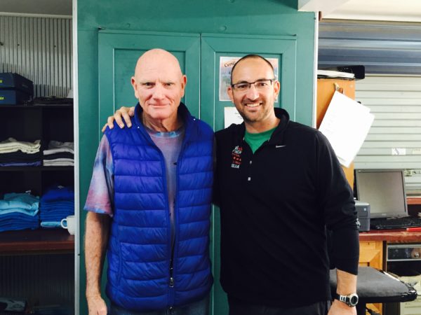 Dave McEvoy and James La Barrie pose for a photo at Skydive Ramblers