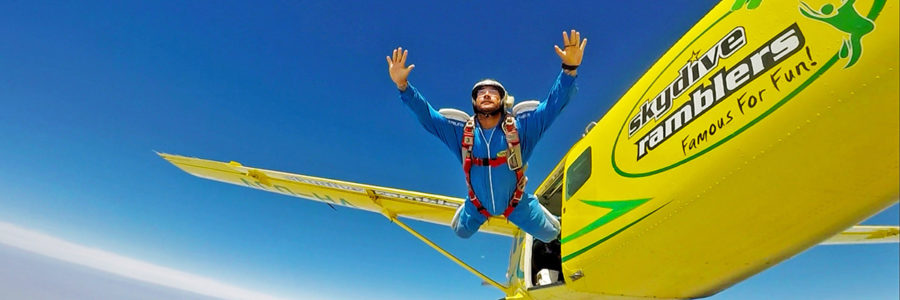 Jumping out of an aeroplane. AFF at Skydive Ramblers